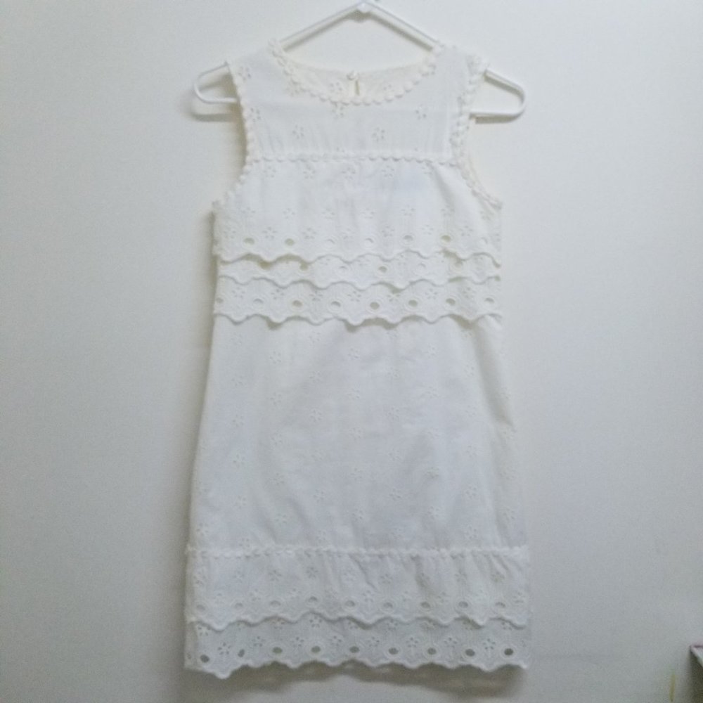 J. Crew Cotton Eyelet White Dress